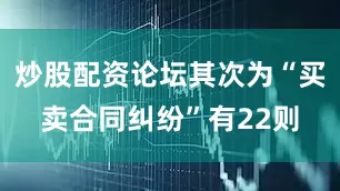 炒股配资论坛其次为“买卖合同纠纷”有22则