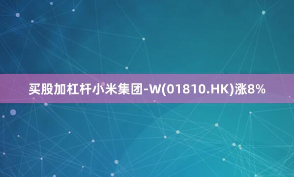买股加杠杆小米集团-W(01810.HK)涨8%